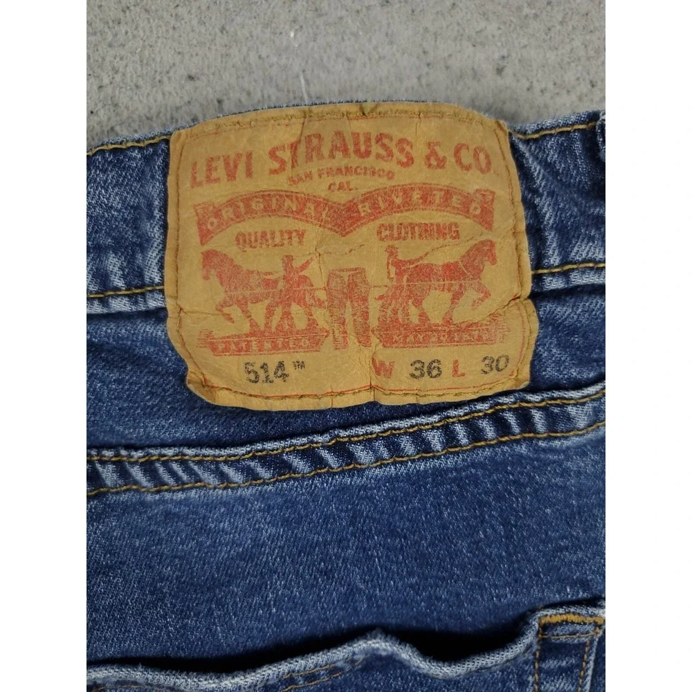 Levis 514 Jeans Mens Size 36x30 Blue Casual Straight Leg Denim Pants